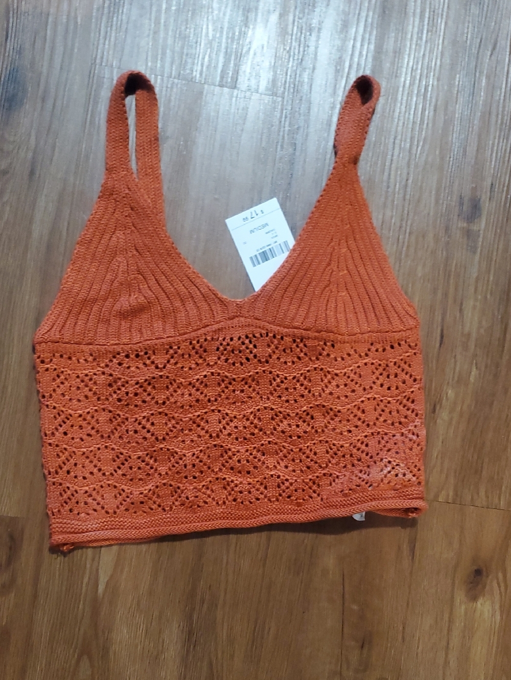 Forever 21 Brick Orange Crochet Knit Bralette